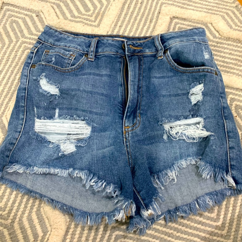 Distressed JBD jean shorts size medium